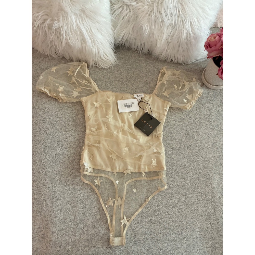 Sheer Stars Festival Bodysuit S Le Lis NWT - Picture 9 of 11